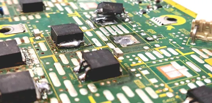 Cause of failure of the electronic board